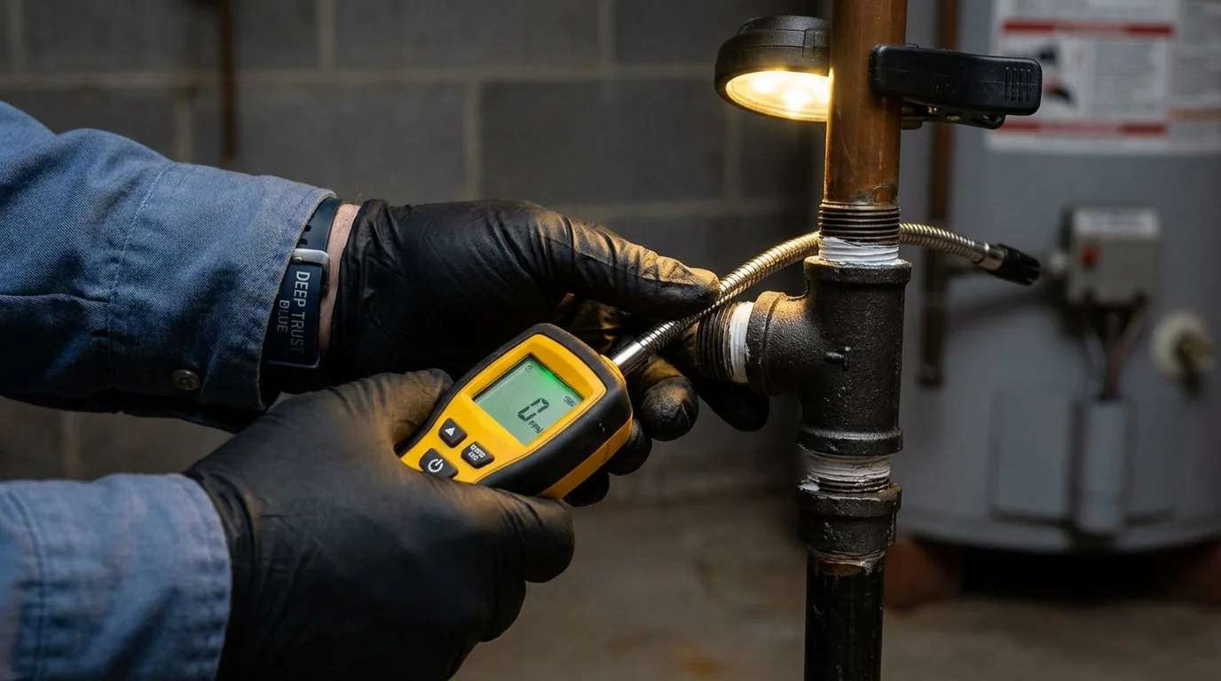 Gas leak detection with electronic sniffer by Johns Plumbing LLC in Sweeny