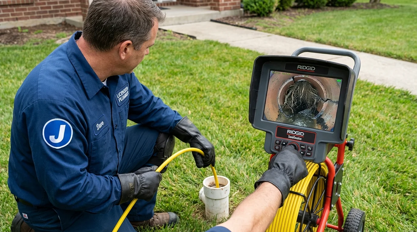 Sewer camera inspection being performed by Johns Plumbing LLC in Sweeny